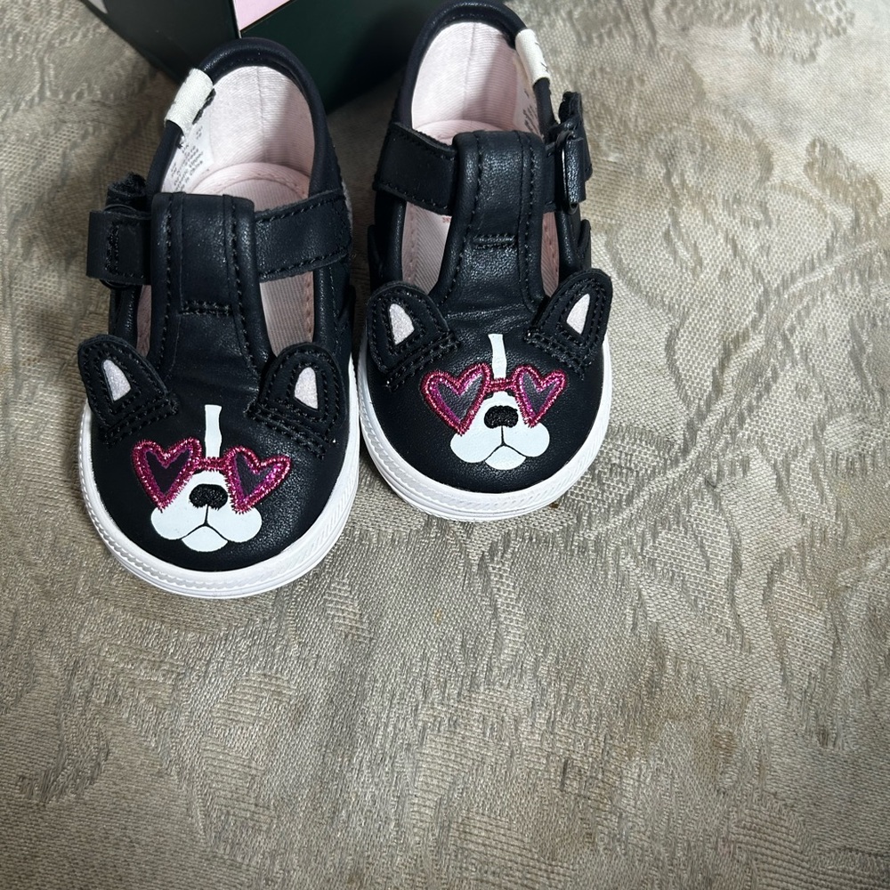 kate spade X KEDS baby girl  Black and Pink Kids Mary Jane Shoes Sz 2M - Picture 3 of 12